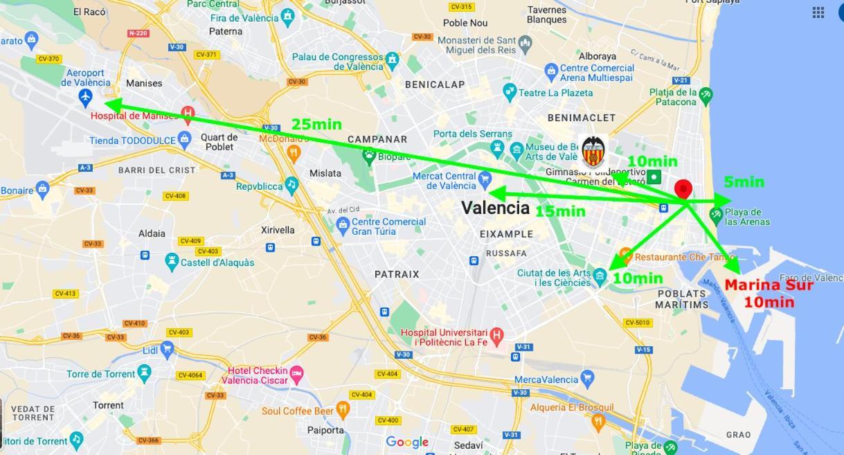 Best Valencia Beach Rooms-Shared Flat Eksteriør billede